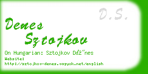 denes sztojkov business card